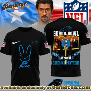 Carolina Panthers Premium NFL Bad Bunny Super Bowl 3D Shirt