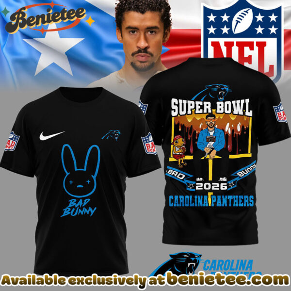 Carolina Panthers Premium NFL Bad Bunny Super Bowl 3D Shirt, Hoodie, Sweatshirt
