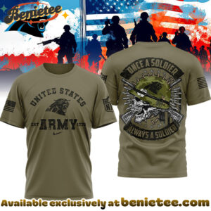 Carolina Panthers Premium NFL Once A Soldier Always A Soldier 3D Shirt, Hoodie, Sweatshirt