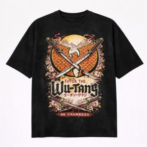 Men's Wu-Tang Clan Graphic Oversized T-Shirt Enter The Wu-Tang 36 Chambers Cotton Sand Adult Size S-4XL