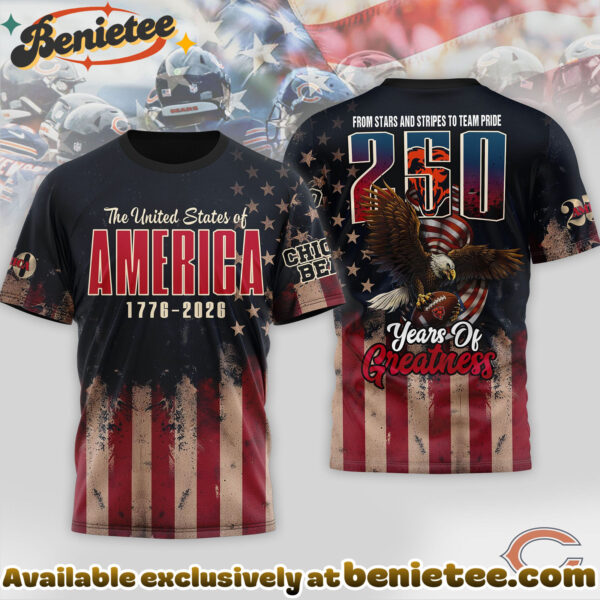 Chicago Bears Premium NFL 250th Anniversary Of America 3D Shirt, Hoodie, Sweatshirt