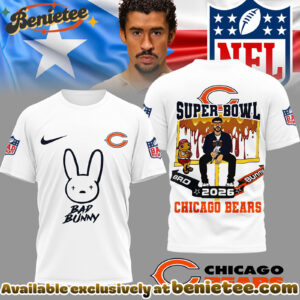 Chicago Bears Premium NFL Bad Bunny Super Bowl 3D Shirt