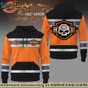 Chicago Bears Premium NFL Harley-Davidson High Visibility 3D Hoodie, Sweatshirt, Tshirt