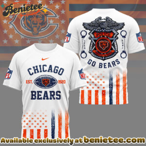 Chicago Bears Premium NFL Law Enforcement Tribute 3D Shirt