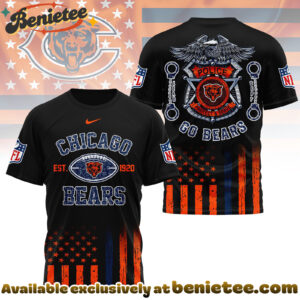 Chicago Bears Premium NFL Law Enforcement Tribute 3D Shirt
