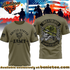 Chicago Bears Premium NFL Once A Soldier Always A Soldier 3D Shirt, Hoodie, Sweatshirt