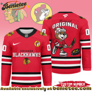 Chicago Blackhawks Premium NHL Bucees Personalized Hockey Jersey