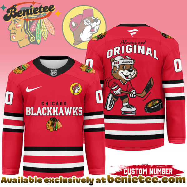 Chicago Blackhawks Premium NHL Bucees Personalized Hockey Jersey