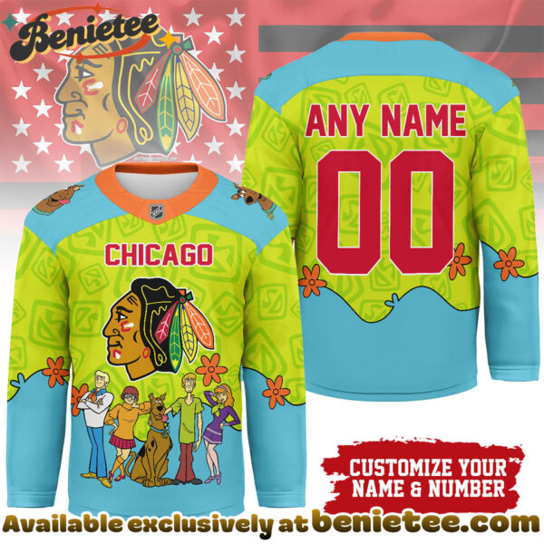 Chicago Blackhawks Premium NHL Scooby Doo Hockey Jersey