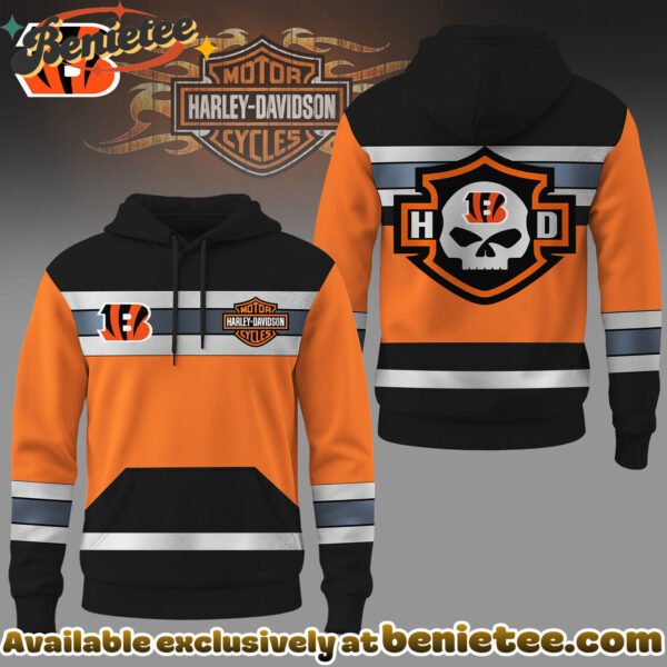 Cincinnati Bengals Premium NFL Harley-Davidson High Visibility 3D Hoodie, Sweatshirt, Tshirt