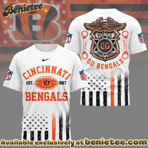 Cincinnati Bengals Premium NFL Law Enforcement Tribute 3D Shirt