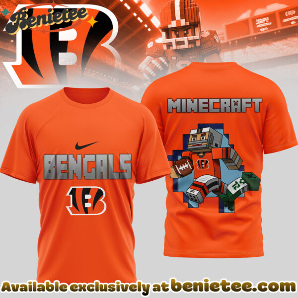 Cincinnati Bengals Premium NFL Minecraft 3D Shirt