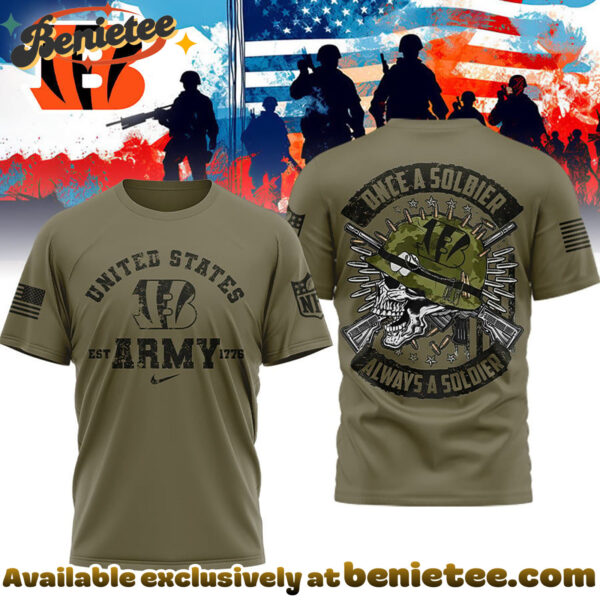 Cincinnati Bengals Premium NFL Once A Soldier Always A Soldier 3D Shirt, Hoodie, Sweatshirt