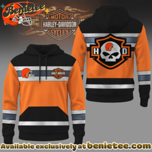 Cleveland Browns Premium NFL Harley-Davidson High Visibility 3D Hoodie, Sweatshirt, Tshirt