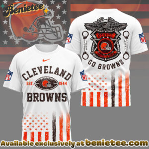 Cleveland Browns Premium NFL Law Enforcement Tribute 3D Shirt