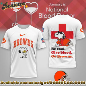 Cleveland Browns Premium NFL Snoopy Blood Donor Awareness Month Tshirt, Sweatshirt, Hoodie