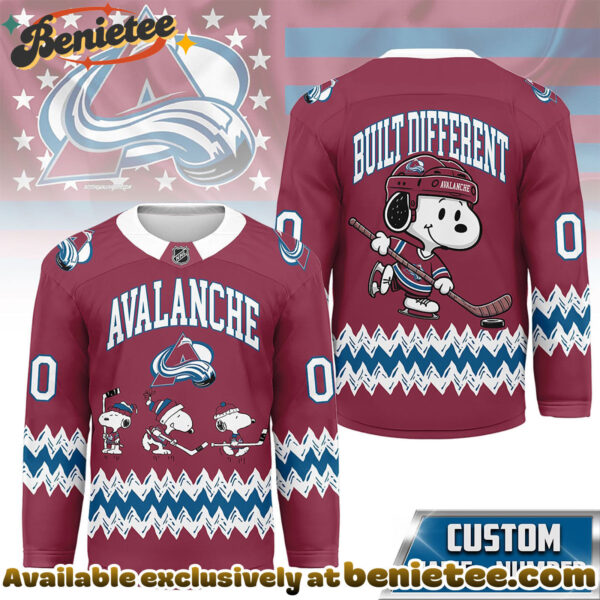 Colorado Avalanche Premium NHL Snoopy Personalized Hockey Jersey