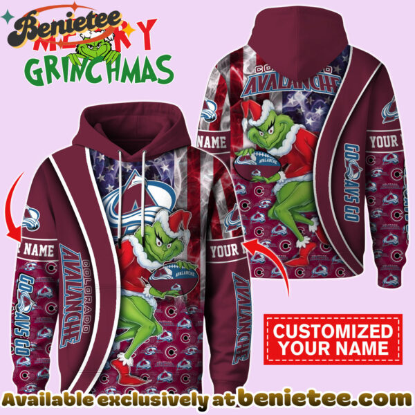 Colorado Avalanche x The Grinch Christmas Hockey Hoodie Limited Edition-3D Unisex Hoodie