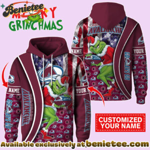 Colorado Avalanche x The Grinch Christmas Hockey Hoodie Limited Edition-3D Unisex Hoodie