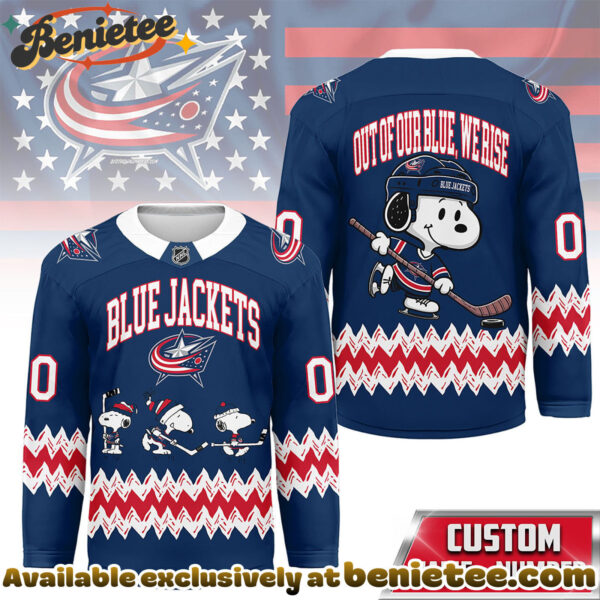 Columbus Blue Jackets Premium NHL Snoopy Personalized Hockey Jersey