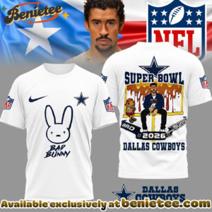 Dallas Cowboys Premium NFL Bad Bunny Super Bowl 3D Shirt