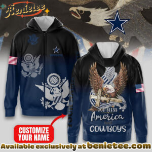 Dallas Cowboys Premium NFL God Bless America Zip Hoodie, T-shirt, Sweatshirt - Ver 2
