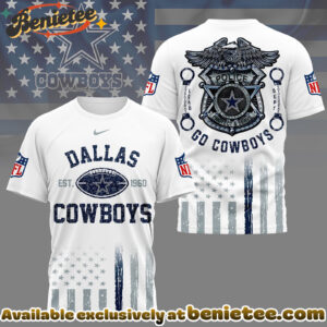 Dallas Cowboys Premium NFL Law Enforcement Tribute 3D Shirt