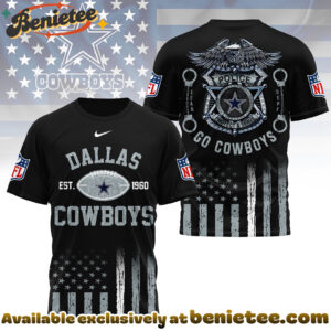 Dallas Cowboys Premium NFL Law Enforcement Tribute 3D Shirt