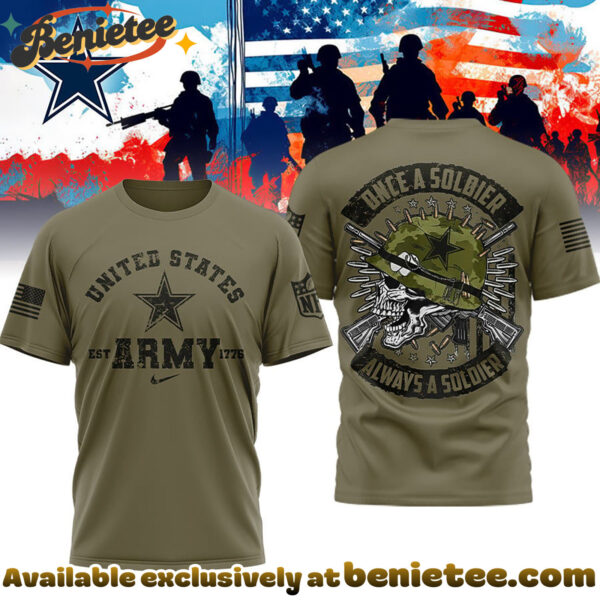Dallas Cowboys Premium NFL Once A Soldier Always A Soldier 3D Shirt, Hoodie, Sweatshirt