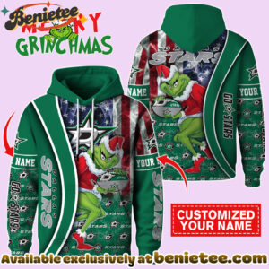 Dallas Stars x The Grinch Christmas Hockey Hoodie Limited Edition-3D Unisex Hoodie