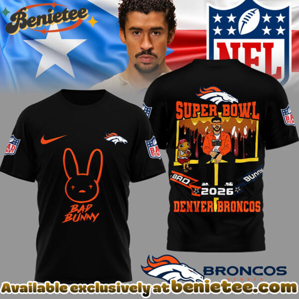 Denver Broncos Premium NFL Bad Bunny Super Bowl 3D Shirt