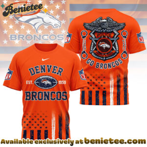 Denver Broncos Premium NFL Law Enforcement Tribute 3D Shirt