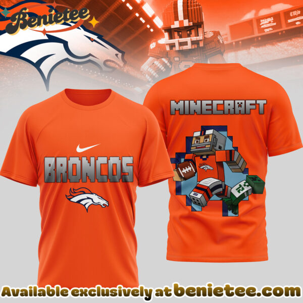 Denver Broncos Premium NFL Minecraft 3D Shirt