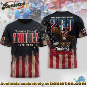 Detroit Lions Premium NFL 250th Anniversary Of America 3D Shirt, Hoodie, Sweatshirt