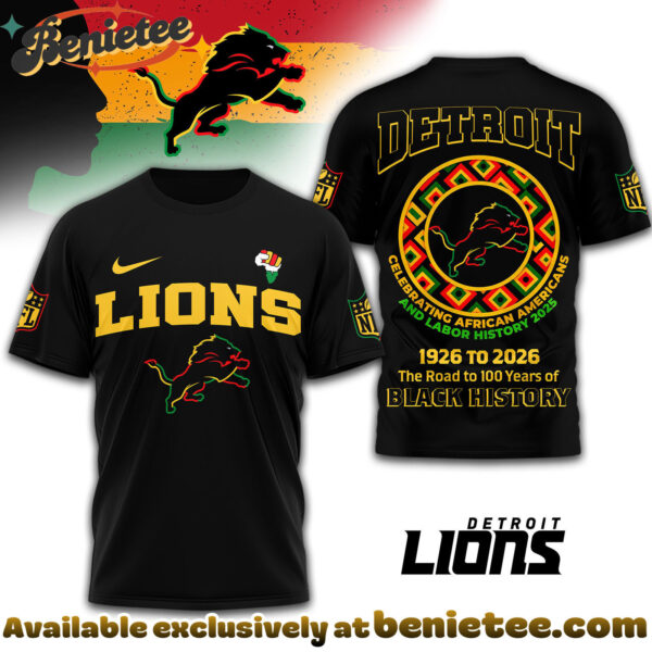 Detroit Lions Premium NFL Black History Month 3D Tshirt, Sweatshirt, Hoodie