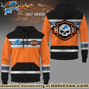 Detroit Lions Premium NFL Harley-Davidson High Visibility 3D Hoodie, Sweatshirt, Tshirt