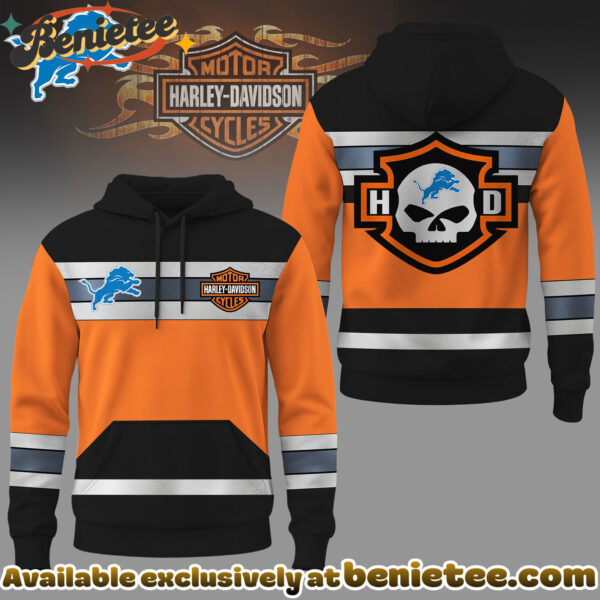 Detroit Lions Premium NFL Harley-Davidson High Visibility 3D Hoodie, Sweatshirt, Tshirt