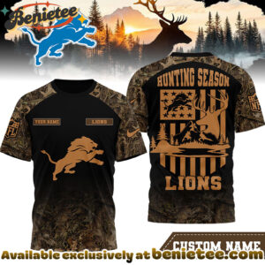 Detroit Lions Premium NFL Hunting Season 3D Shirt