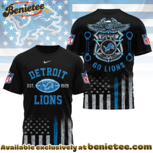 Detroit Lions Premium NFL Law Enforcement Tribute 3D Shirt