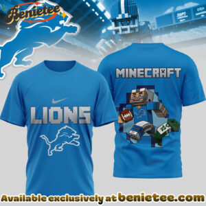 Detroit Lions Premium NFL Minecraft 3D Shirt