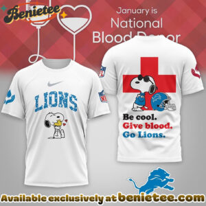 Detroit Lions Premium NFL Snoopy Blood Donor Awareness Month Tshirt, Sweatshirt, Hoodie