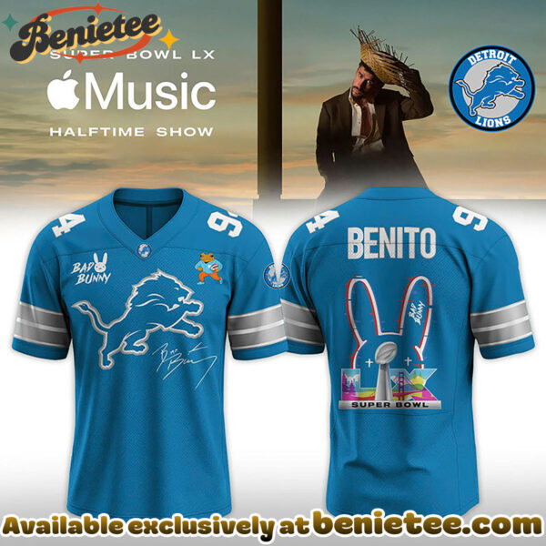 Detroit Lions x Bad Bunny Super B LX 2026-V-neck Short Sleeve Jersey