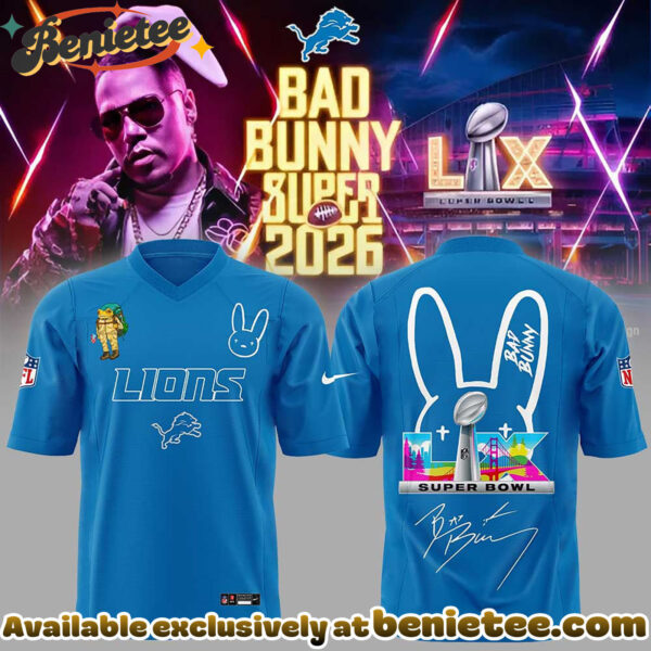 Detroit Lions x Bad Bunny Super Bowl 2026 Football Jersey