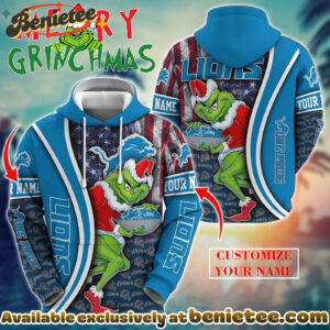 Detroit Lions x The Grinch Christmas Football Hoodie Limited Edition-3D Unisex Hoodie