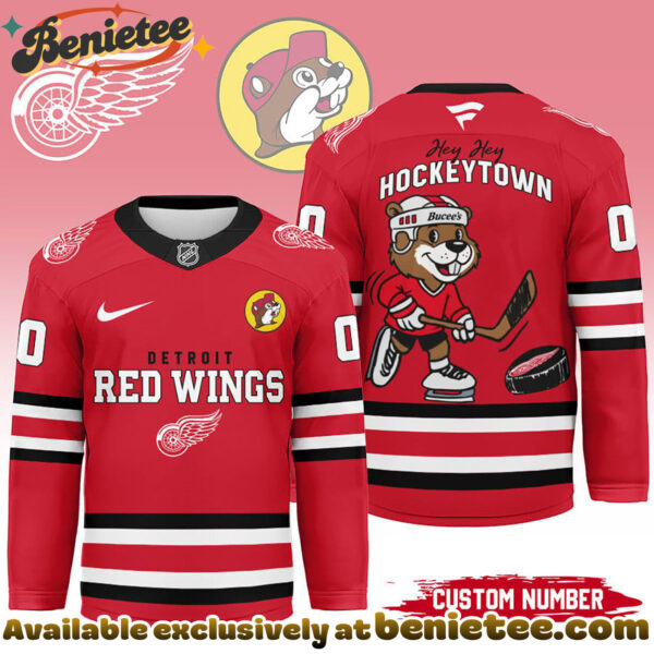 Detroit Red Wings Premium NHL Bucees Personalized Hockey Jersey
