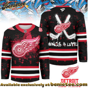 Detroit Red Wings Premium NHL Graffiti My Team 4 Life Hockey Jersey