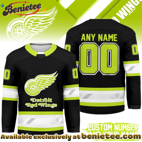Detroit Red Wings Premium NHL Hi-Vis Hockey Spirit Custom Name and Number Jersey