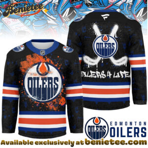 Edmonton Oilers Premium NHL Graffiti My Team 4 Life Hockey Jersey