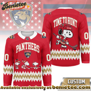 Florida Panthers Premium NHL Snoopy Personalized Hockey Jersey