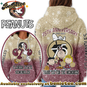 Florida State Seminoles Premium NCAA Peanuts Anniversary 3D Waffle Hoodie, Sweatshirt, Tshirt HI
